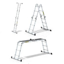 סולם אלומיניום מפרקי רב־שימושי 4×3 שלבים עם פלטפורמה – כושר נשיאה 150 ק״ג Drabest