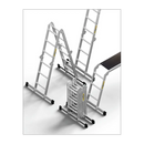 סולם אלומיניום מפרקי רב־שימושי 4×3 שלבים עם פלטפורמה – כושר נשיאה 150 ק״ג Drabest