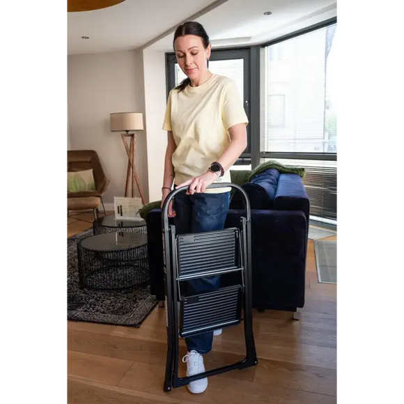 סולם פלדה דו-שלבי HOME – DRABEST | נשיאה עד 150 ק"ג