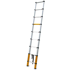 סולם טלסקופי MAX אלומיניום, 9 שלבים 2.6 מ', תומך עד 150 ק"ג, פרימיום עם מנגנון סגירה בטוחה Drabest