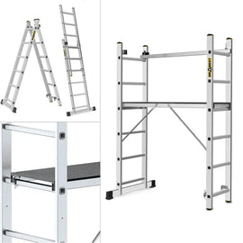 פיגום סולמות רב-שימושי 2×6 שלבים – 3 ב-1 | גובה עבודה עד 2.97 מ׳ Drabest