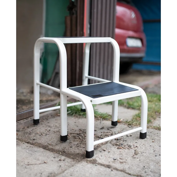 סולם / שרפרף ביתי מפלדה – 2 מדרגות, 150 ק"ג