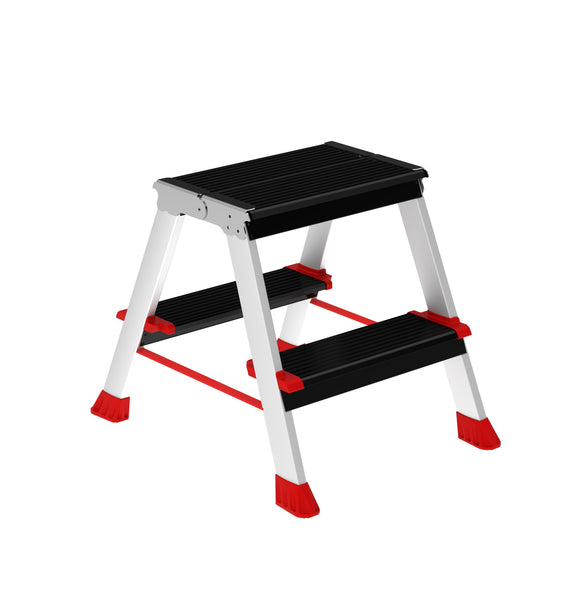 סולם דו צדדי מדרגות רחבות 2X2 פרמיום מקצועי