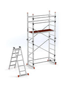 פיגום סולמות חצי מקצועי גובה עבודה 3.9 מ - דו שימושי Sarayli