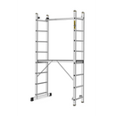 פיגום סולמות רב-שימושי 2×8 שלבים – פיגום, סולם A וסולם נשען במוצר אחד | גובה עבודה עד כ־2.97 מ׳-1
