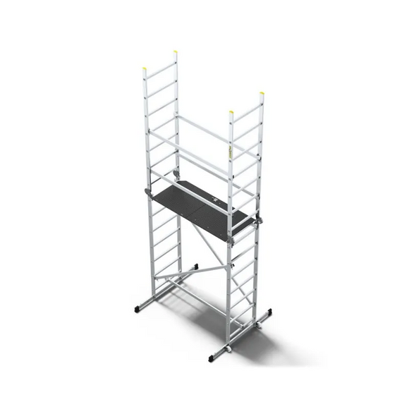 HECTOR Basic – פיגום אלומיניום רב-שימושי 3 ב-1 | גובה מדרך: כ־2.00 מ׳ | גובה עבודה: עד 4.00 מ׳ (כולל אדם)