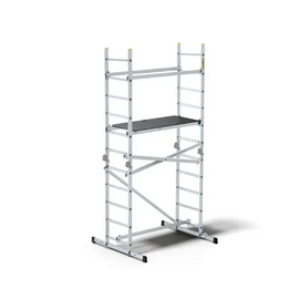 פיגום סולמות חצי מקצועי 3 ב -1 | רב שימושי לעבודה בטוחה בגובה עד 4 מ Drabest