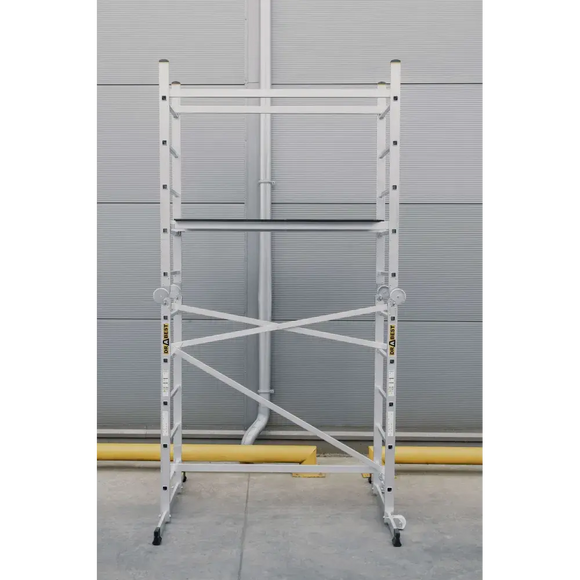 פיגום סולמות חצי מקצועי 3 ב -1 | רב שימושי לעבודה בטוחה בגובה עד 4 מ Drabest