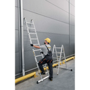 פיגום סולמות חצי מקצועי 3 ב -1 | רב שימושי לעבודה בטוחה בגובה עד 4 מ Drabest