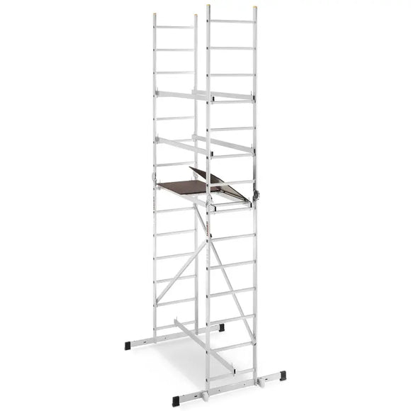 פיגום סולמות חצי מקצועי 3 ב -1 | רב שימושי לעבודה בטוחה בגובה עד 4 מ Drabest