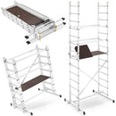 פיגום סולמות חצי מקצועי 3 ב -1 | רב שימושי לעבודה בטוחה בגובה עד 4 מ Drabest