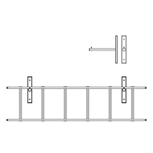 מחזיק קיר אוניברסלי לאחסון סולמות – מתאים לכל סוגי הסולמות Drabest